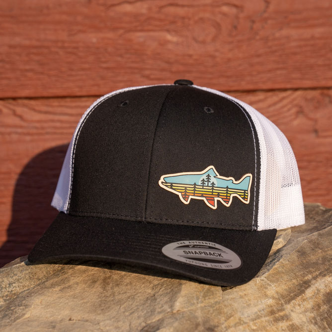 Patagonia Fitz Roy Trout Trucker Fishing Hat Snapback Cap Mesh Back Fly  Fish